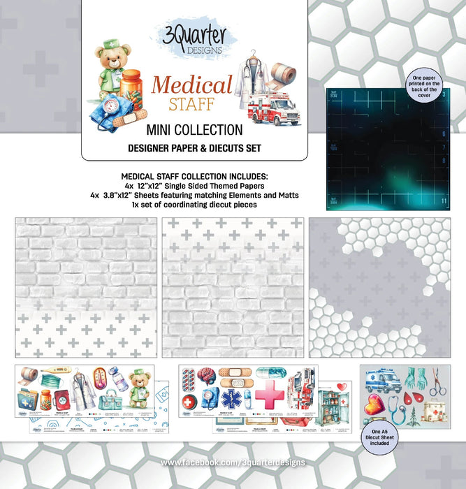 3 QUARTER DESIGNS 12 X 12 PAPER  PACK MEDICAL STAFF - Z3QD-MSMC-MTNP
