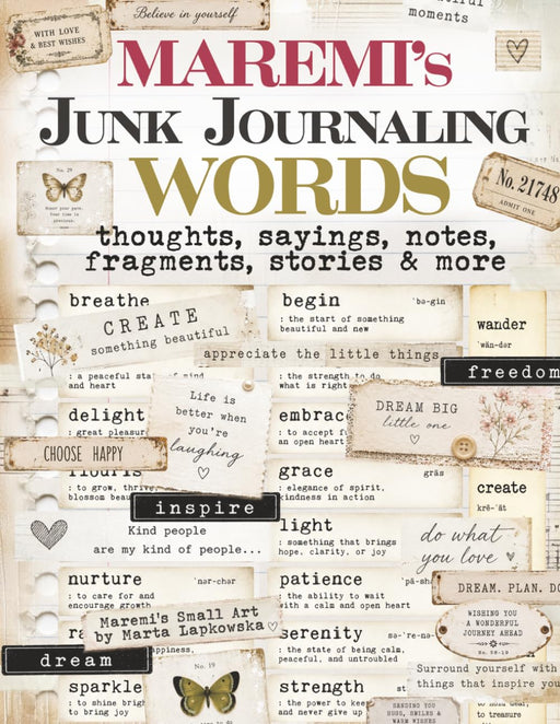 MAREMI'S SMALL ART BOOK BY MARTA LAPKOWSKA  JUNK JORNALING WORDS -  ISBN9798180279996