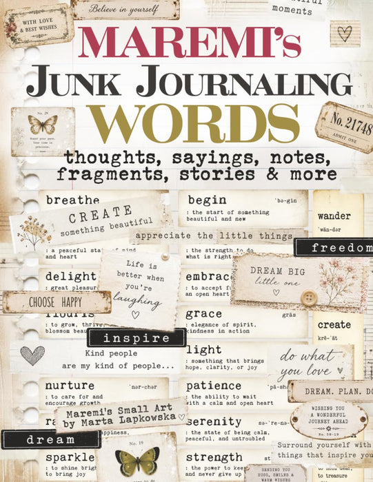 MAREMI'S SMALL ART BOOK BY MARTA LAPKOWSKA  JUNK JORNALING WORDS -  ISBN9798180279996