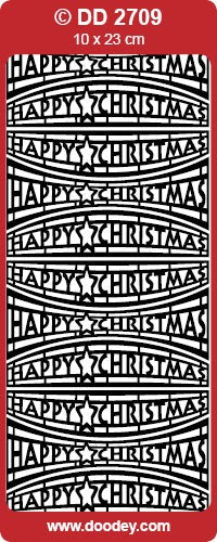 STICKER HAPPY CHRISTMAS CURVED GOLD - DD2709G