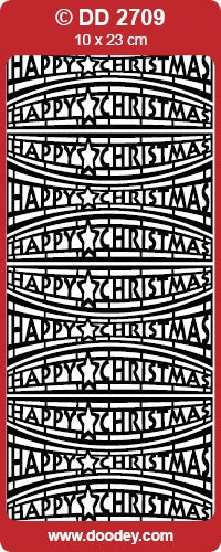 STICKER HAPPY CHRISTMAS CURVED SILVER - DD2709S