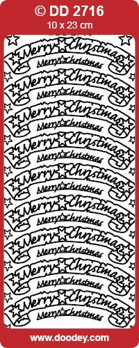 STICKER MERRY CHRISTMAS BANNER SILVER - DD2716S
