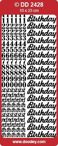 CRAFT STICKER NUMBERED BIRTHDAY SILVER - DD2428S