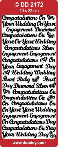 CRAFT STICKER CONGRATS WEDDING/ANNIVERSARY GOLD - DD2172G