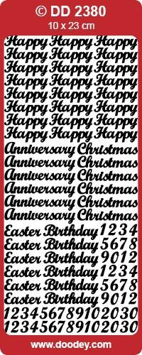 CRAFT STICKER ASSTD GREETINGS SILVER - DD2380S