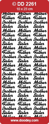 CRAFT STICKER MOTHER FATHER BROTHER SISTER GOLD - DD2261G