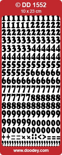 CRAFT STICKER MEDIUM NUMBERS BLACK - DD1552BLK