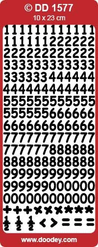 CRAFT STICKER MEDIUM NUMBERS SILVER - DD1577S