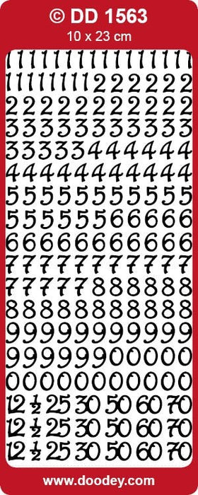 CRAFT STICKER MEDIUM CURVED NUMBERS SILVER - DD1563S