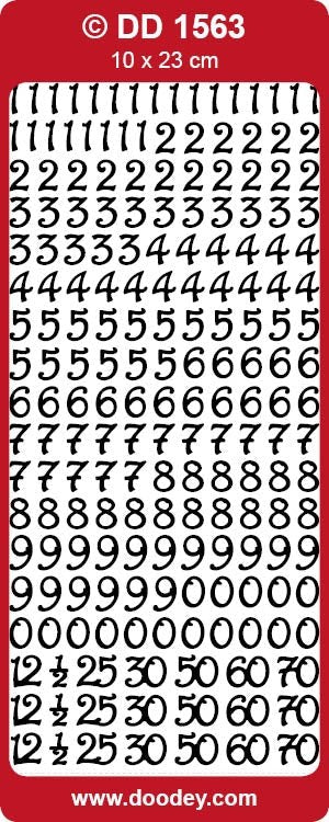 CRAFT STICKER MEDIUM CURVED NUMBERS GOLD - DD1563G