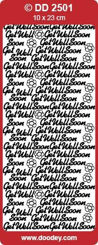 CRAFT STICKER GET WELL SOON SILVER - DD2501S