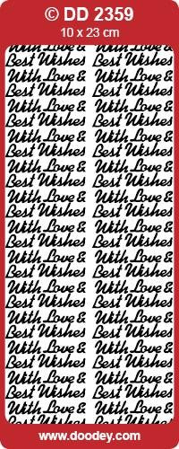 CRAFT STICKER WITH LOVE & BEST WISHES SILVER - DD2359S