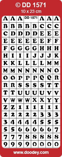 CRAFT STICKER ALPHA & NO'S IN SQUARE SILVER - DD1571S