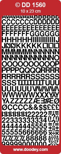 CRAFT STICKER ALPHA & NO'S GOLD - DD1560G