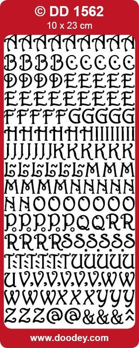 CRAFT STICKER U/C ALPHABET CURLED GOLD - DD1562G