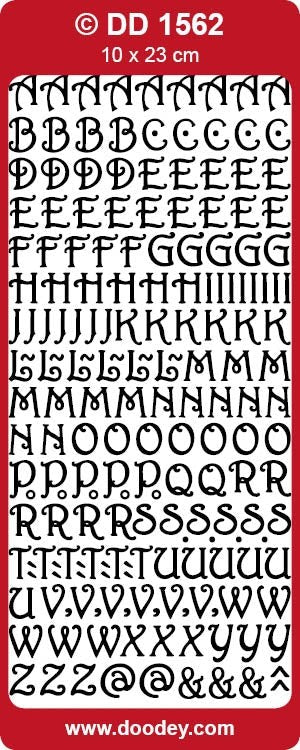 CRAFT STICKER U/C ALPHABET CURLED GOLD - DD1562G