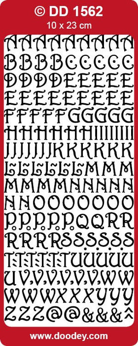 CRAFT STICKER U/C ALPHABET CURLED SILVER - DD1562S