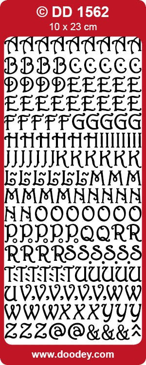 CRAFT STICKER U/C ALPHABET CURLED SILVER - DD1562S