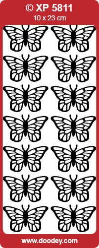 CRAFT STICKER BUTTERFLIES HOLLIGRAPIC GOLD - XP5811HG