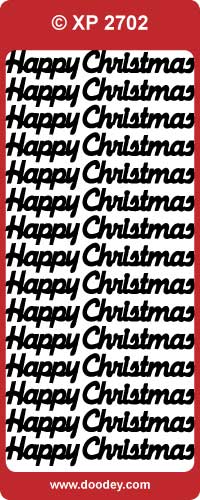CRAFT STICKER HAPPY CHRISTMAS HOLOGRAPHIC SILVER - XP2702HOLSIL