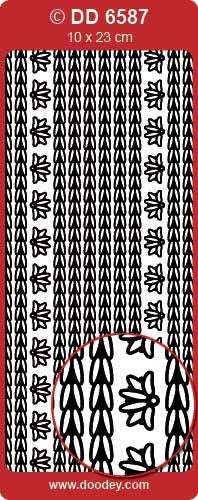 STICKER LEAF BORDER & CORNER SILVER - DD6587S