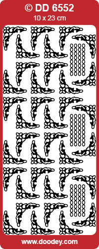 STICKER FRAMES CORNERS CHAIN FINE SILVER - DD6552S