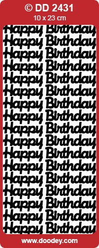 STICKER HAPPY BIRTHDAY BLACK - DD2431BL