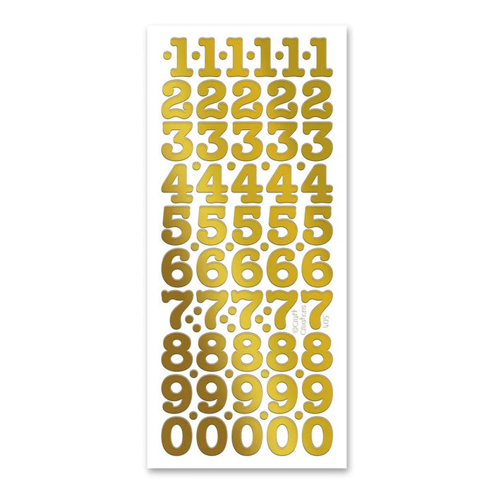 STICKER NUMBERS 20 MM GOLD - XL405U-01