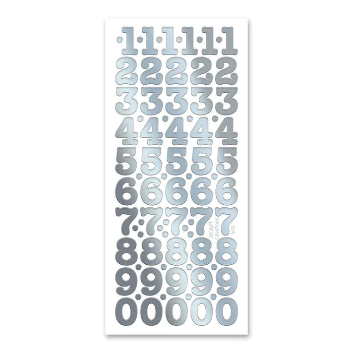 STICKER NUMBERS 20 MM SILVER - XL405U-02