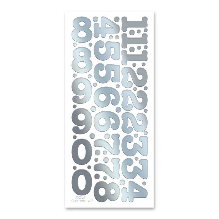 STICKER NUMBERS 30 MM SILVER - XL407U-02