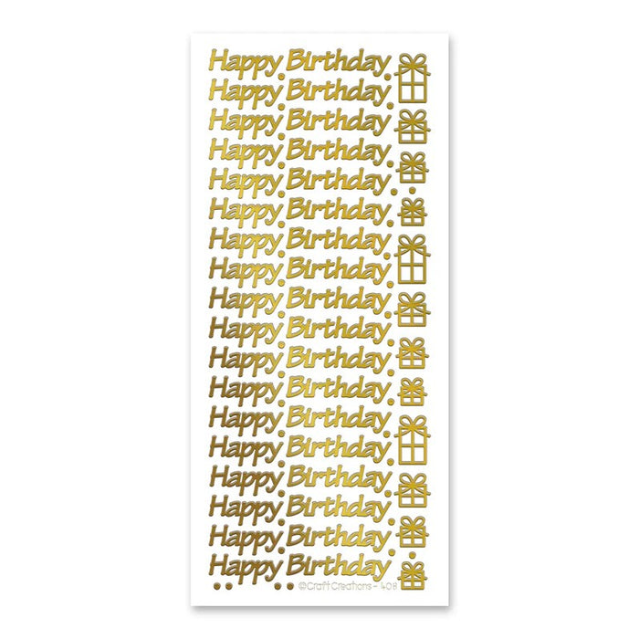 STICKER HAPPY BIRTHDAY GOLD - XL408U-01