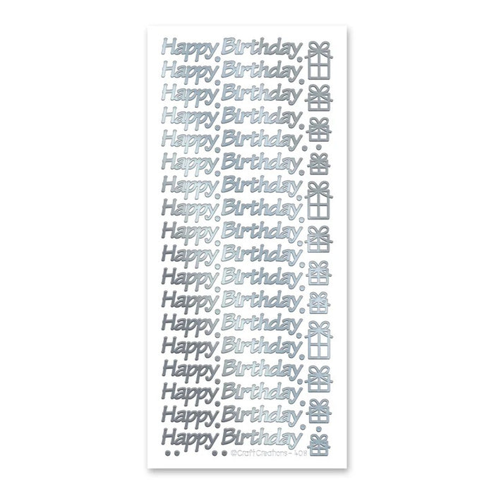 STICKER HAPPY BIRTHDAY SILVER - XL408U-02