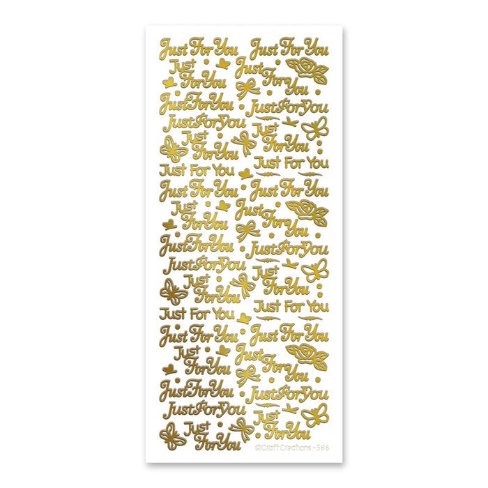 STICKER JUST FOR YOU GOLD - XL586U-01