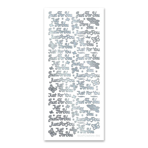 STICKER JUST FOR YOU SILVER - XL586U-02