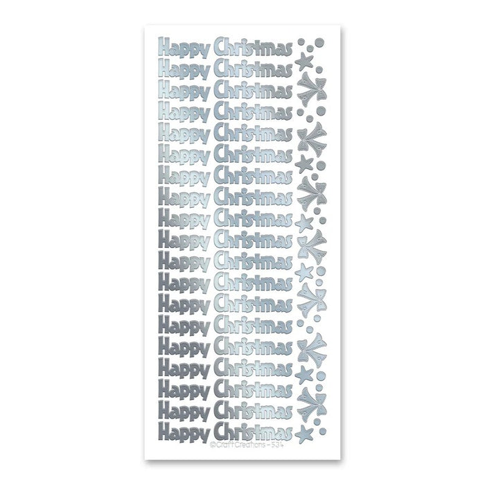 STICKER HAPPY CHRISTMAS SILVER - XL534U-02