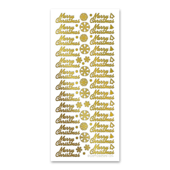 STICKER MERRY CHRISTMAS GOLD - XL014U-01