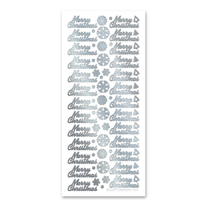 STICKER MERRY CHRISTMAS SILVER - XL014U-02