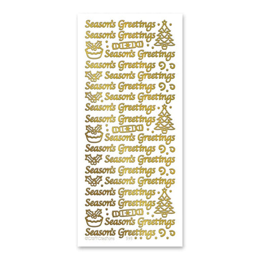 STICKER SEASONS GREETINGS GOLD - XL595U-01