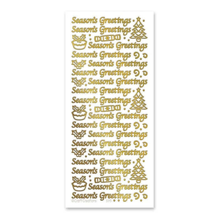 STICKER SEASONS GREETINGS GOLD - XL595U-01