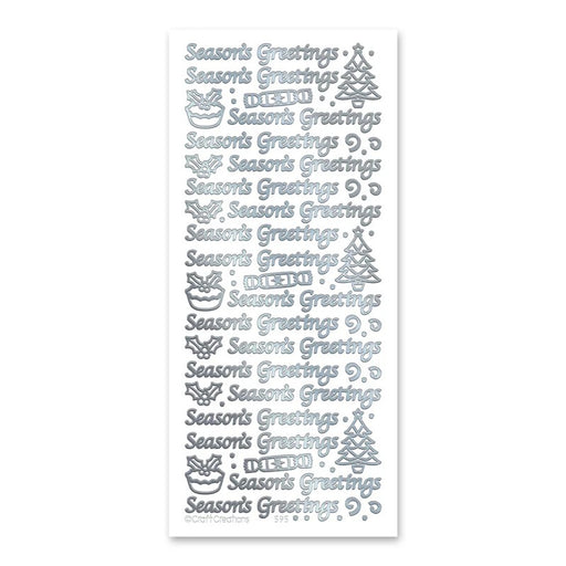STICKER SEASONS GREETINGS SILVER - XL595U-02