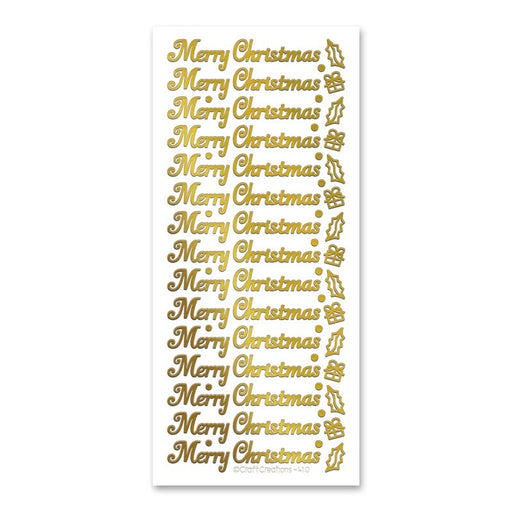 STICKER MERRY CHRISTMAS GOLD - XL410U-01