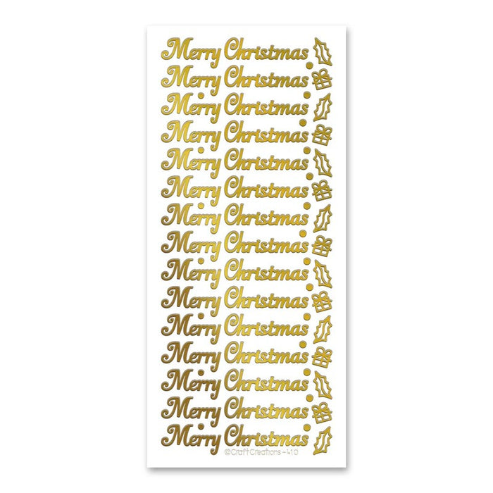STICKER MERRY CHRISTMAS GOLD - XL410U-01