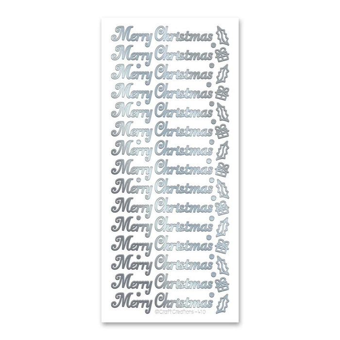 STICKER MERRY CHRISTMAS SILVER - XL410P-02