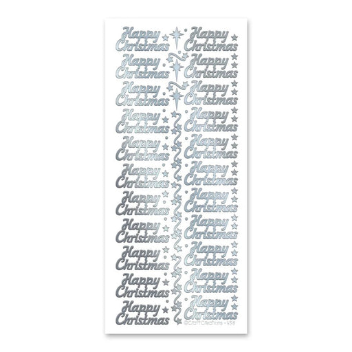 STICKER HAPPY CHRISTMAS SILVER - XL458U-02