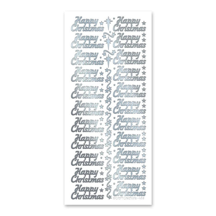 STICKER HAPPY CHRISTMAS SILVER - XL458U-02
