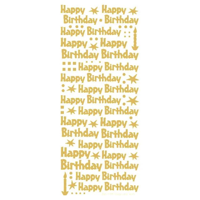 STICKER HAPPY BITHDAY MIX GOLD - XL625U-01