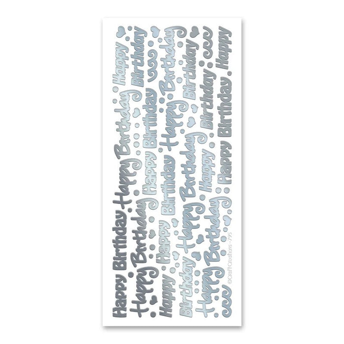 STICKER HAPPY BIRTHDAY SILVER - XL795U-02