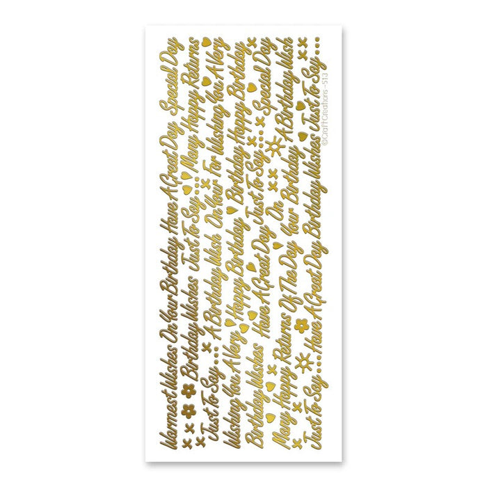 STICKER BIRTHDAY MIX GOLD - XL513U-01