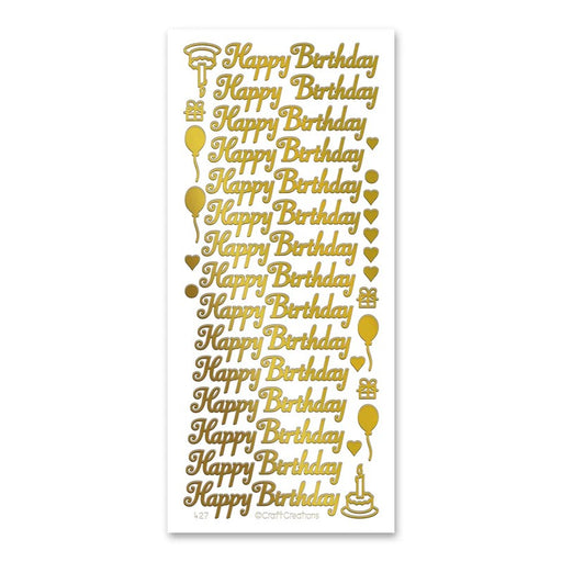 STICKER HAPPY BIRTHDAY GOLD - XL427U-01