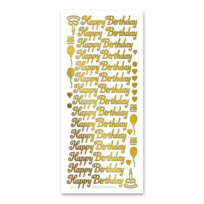 STICKER HAPPY BIRTHDAY GOLD - XL427U-01